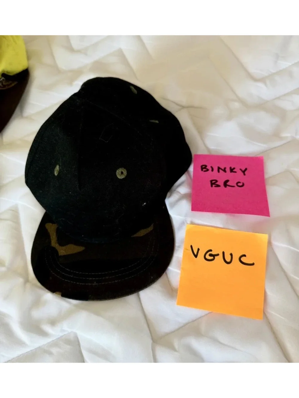 Binky bro camo brim black snap back
